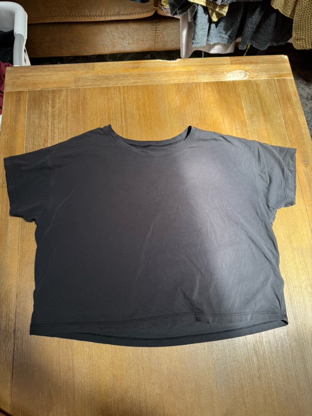 lululemon athletica Black Short Sleeve Crop Tee
